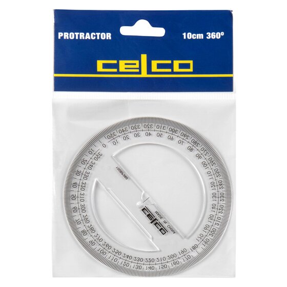 Celco Protractor 10cm 360° – Classroom & Office Angle Measurer