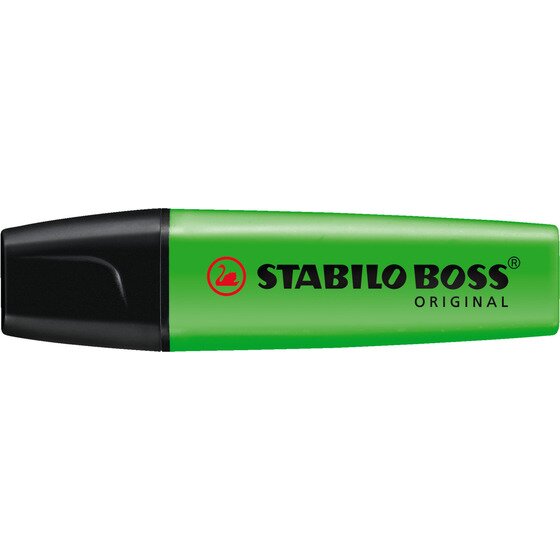 STABILO BOSS Original Highlighter – Neon Green, Box of 10