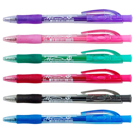 STABILO Marathon Ballpoint Pen – Medium Blue (0.45mm) – Box of 10