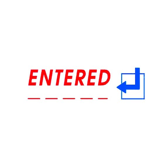 Deskmate Pre-Inked Office Stamp – Entered (Date) Blue/Red | 100,000 Impressions