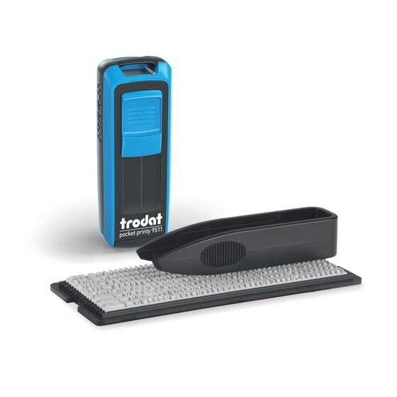 Trodat 9511 DIY Pocket Printy Typo – Sky Blue Portable Stamp