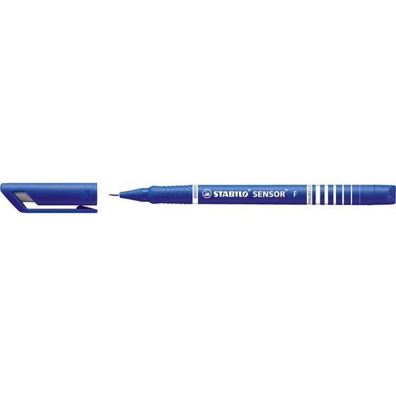 STABILO Sensor Fineliner Blue – 0.3mm Unbreakable Pen (Pack of 10)
