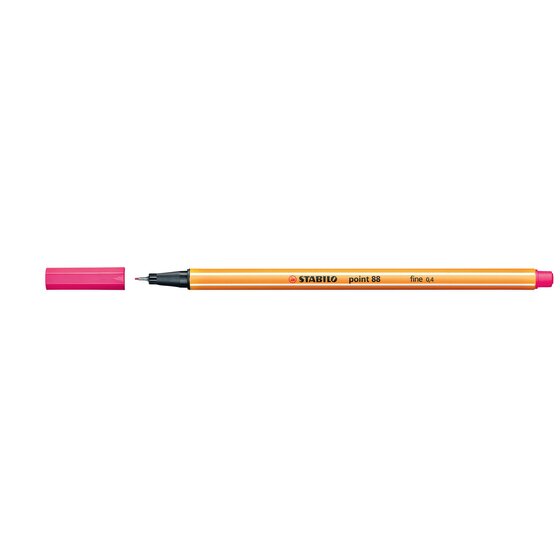 STABILO Point 88 Fineliner – Pink, Box of 10, 0.4 mm Nib