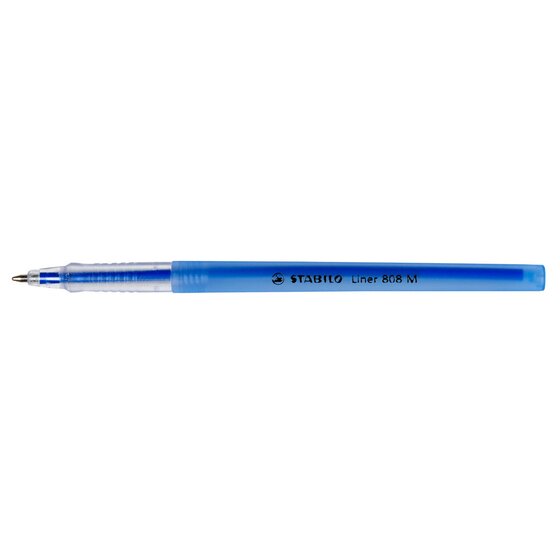 STABILO 308 Liner Retractable Ballpoint Pen – Medium Blue, Box of 10