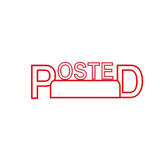 DESKMATE Pre-Inked Office Stamp – POSTED DATE (Red) | ~100,000 Impressions