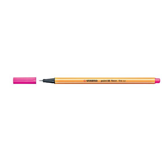 Stabilo Point 88 Fineliner – Neon Pink | 0.4mm Metal Tip | Box of 10