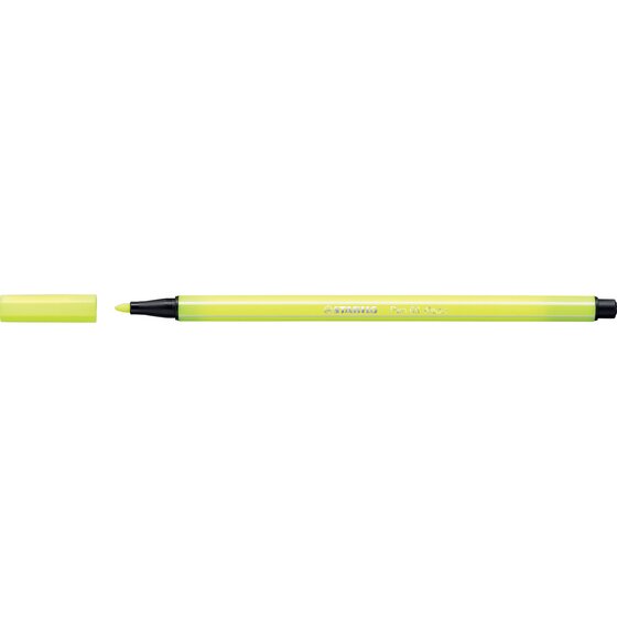 STABILO Pen 68 Fibre Tip Pen – Fluorescent Yellow | 1.0mm Medium Tip