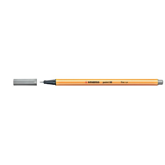 Stabilo Point 88 Fineliner – Light Grey | 0.4mm Metal Tip | Precise Underlining & Note-Taking