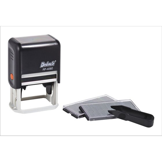 DESKMATE DIY Stamp Kit – 5 Lines, 3mm/4mm Text, Black Self-Inking