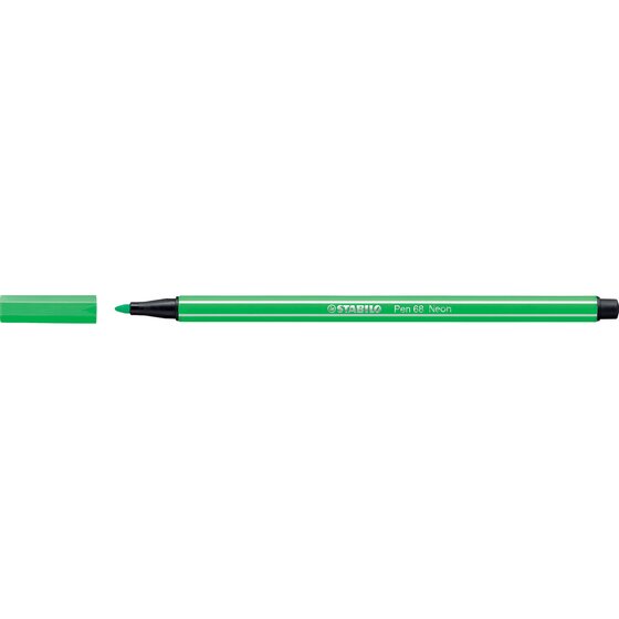 STABILO Pen 68 Fibre Tip Pen – Fluorescent Green | 1.0mm Medium Tip
