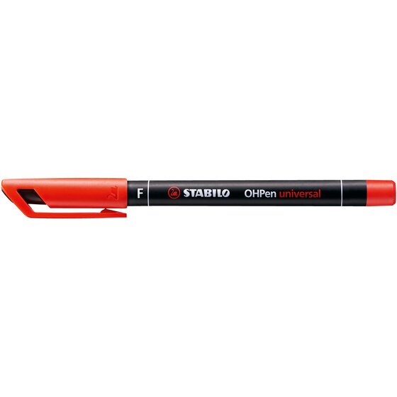 STABILO OHPen Universal Overhead Projector Pen – Permanent Fine Tip, Red