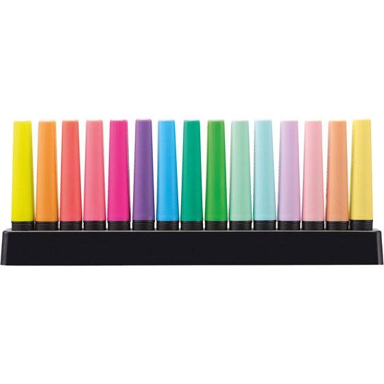 STABILO BOSS Original Highlighter Desk Set – 15 Piece, Fluorescent & Pastel Colours