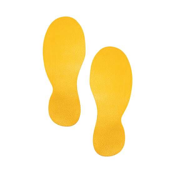 Durable Floor Marking Shapes – Yellow Foot, Self-Adhesive, Pack of 10