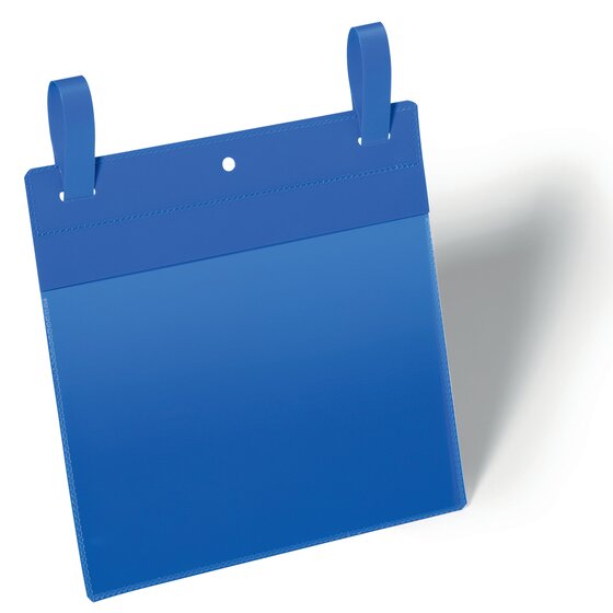 Durable Logistic Pockets with Fastening Straps A5 Landscape Blue – Pack of 50
