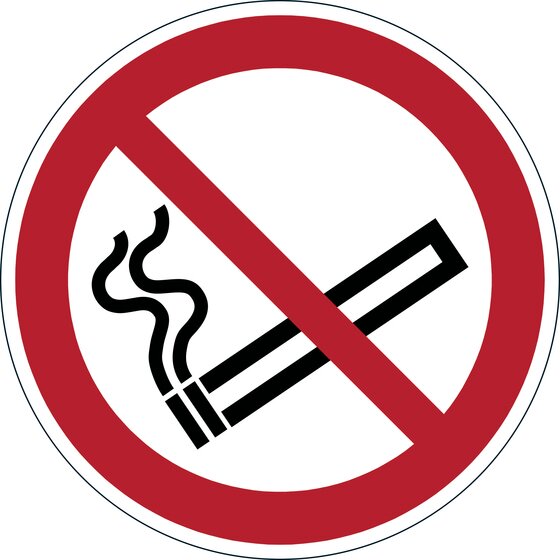 Durable Floor Marking Sign – Smoking Prohibited, Red, 430mm