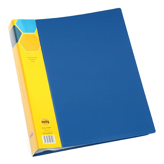Marbig A4 Fixed Pocket Display Book – 60 Pockets, Blue