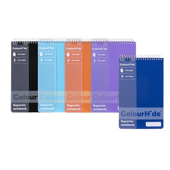 Colourhide Reporter Notebook, 200 Pages, Spiral Bound – Assorted Colours