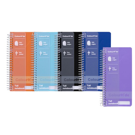COLOURHIDE TALL NOTEBOOK 200PAGE ASSORTED | NOTEBOOKS | ACCO Partner