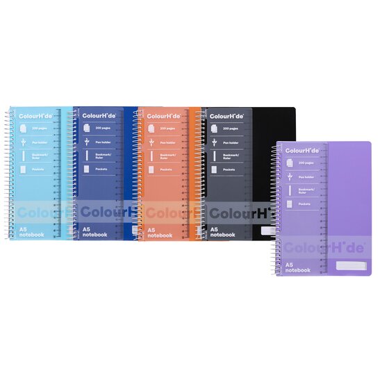 Colourhide A5 Notebook – 200 Micro-Perforated Pages, Assorted Colours