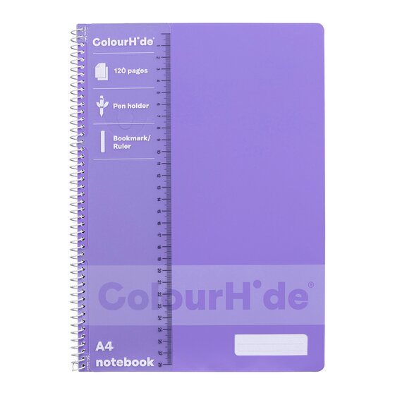 Colourhide A4 Notebook – 120 Pages, Lavender Cover, Spiral Bound