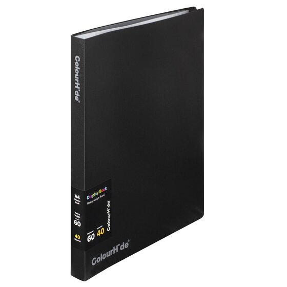 ColourHide Fixed Display Book – 40 Sheets, Black