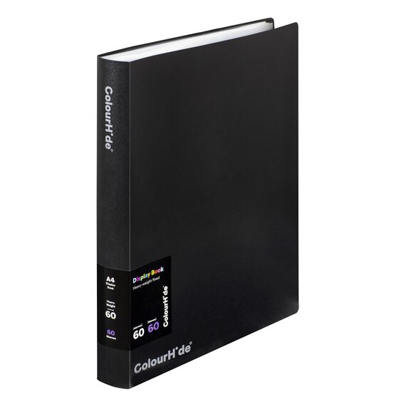 ColourHide Fixed Display Book – 60 Sheets, Black, Non-Refillable