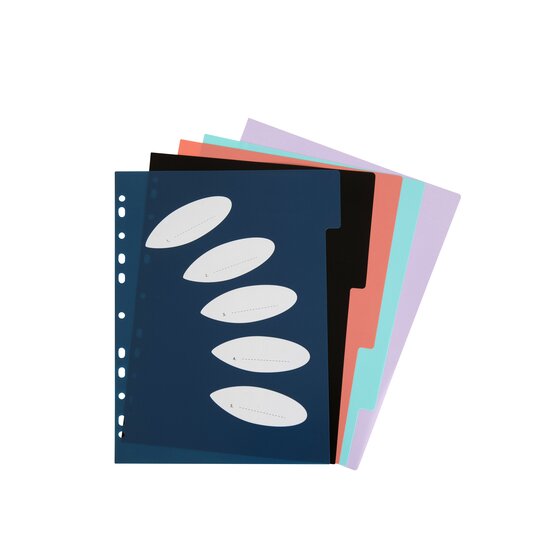 ColourHide Bindermate Divider – PP, A4, Five Write-On Panels