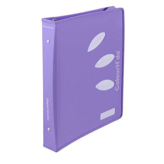 Colourhide Zipper Ring Binder – A4, Lavender, Polypropylene