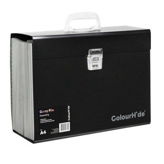 Colourhide Expanding File – PP Carry File with 19 Pockets & Subject Labels