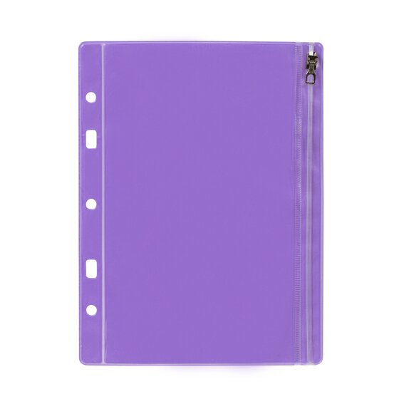 COLOURHIDE BinderMate Pencil Case – A5, Purple, Clear Front