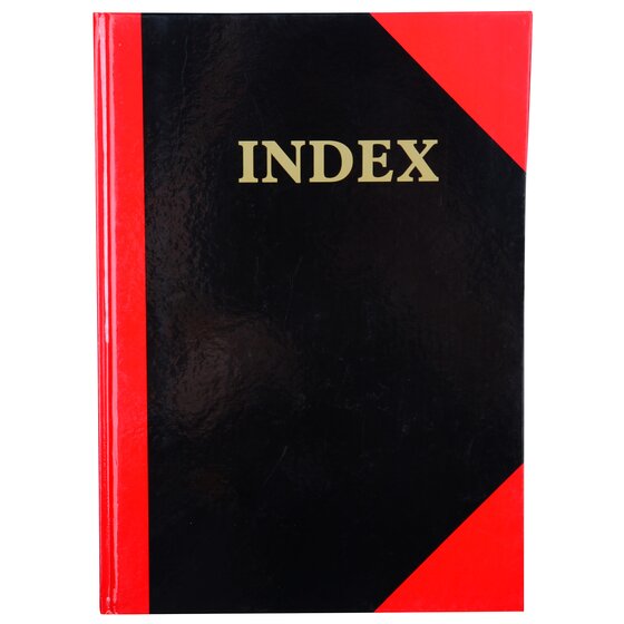Cumberland Red & Black Gloss Notebook A4 100 Leaf Indexed