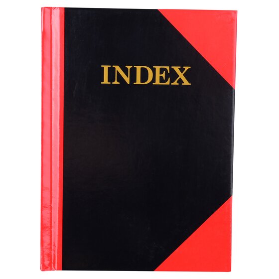 Cumberland Red & Black Gloss Hardcover Notebook A6 100 Leaf Indexed