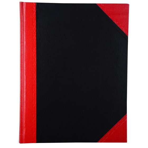 Cumberland A5 Hardcover Notebook – Red & Black, 100 Leaf Feint Ruled