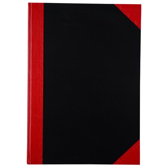 Cumberland Red & Black Hardcover Notebook – A4, 100 Leaf (200 Pages), Feint Ruled
