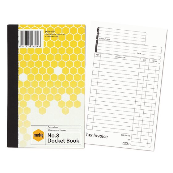 MARBIG Carbonless No 8 Docket Book – 50 Leaf