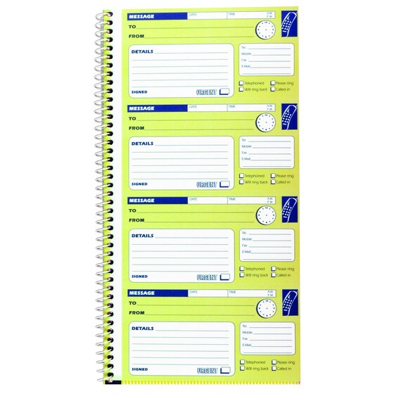Spirax 550 Telephone Message Book 279 x 144 mm – Pack of 4, NCR Carbonless