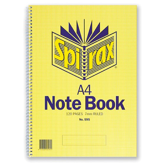 SPIRAX 595 A4 Notebook, 120 Pages, 7mm Ruled – Pack of 5