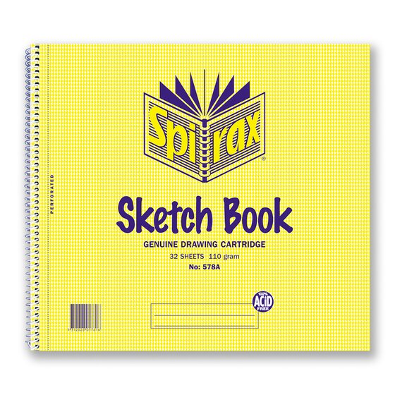 SPIRAX 578A Sketch Book 247x270mm - 32 Leaf / 64 Page Spiral Bound Cartridge Paper