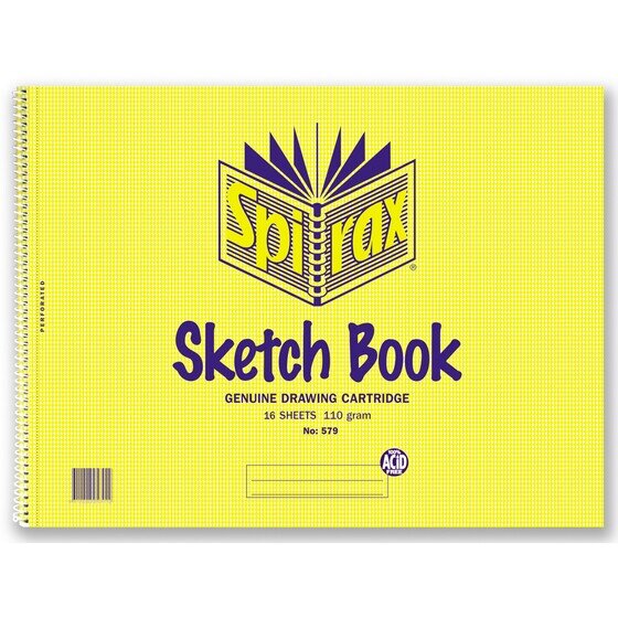 SPIRAX 579 Sketch Book 272x360mm - 16 Leaf / 32 Page Spiral Bound Cartridge Paper