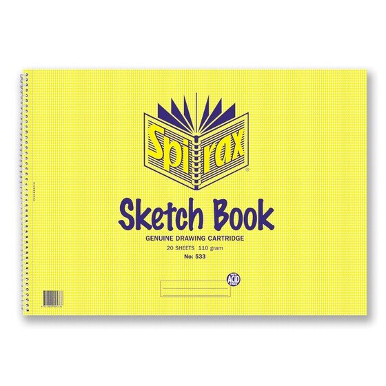 Spirax 533 Sketch Book – A3 (297 × 420 mm), 20 Leaf / 40 Page, 110 gsm Acid-Free Cartridge Paper