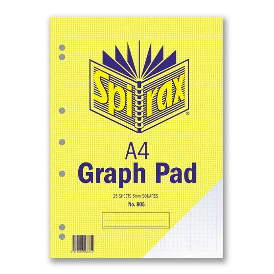 SPIRAX 805 Graph Pad – 5mm Grid, A4, 25 Leaf