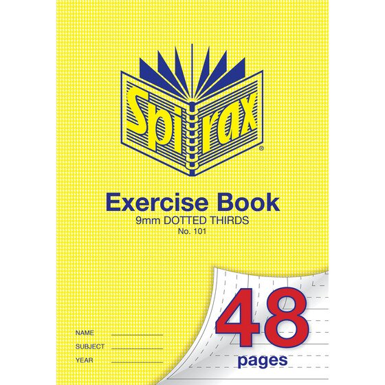 SPIRAX 101 Exercise Book – A4, 48 Pages, 9mm Dotted Thirds, Stapled