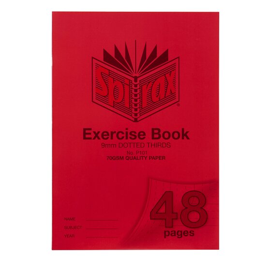 SPIRAX P101 Exercise Book – A4, 48 Pages, 9mm Ruled with Red Margin, Poly Cover