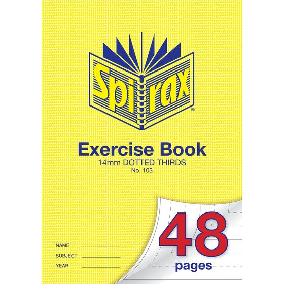 SPIRAX 103 Exercise Book – 48 Pages, A4, 14mm Dotted Thirds Ruling