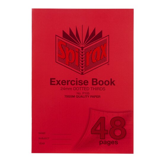 SPIRAX P105 Exercise Book – 48 Pages, A4, 24mm Dotted, Poly Cover