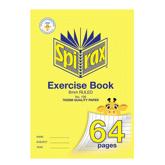 SPIRAX 106 Exercise Book – A4, 8mm Ruled, 64 Pages, Houndstooth Cover
