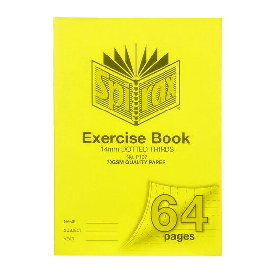 SPIRAX P107 Exercise Book – A4, 64 Pages, 14mm Dotted, Polypropylene Cover