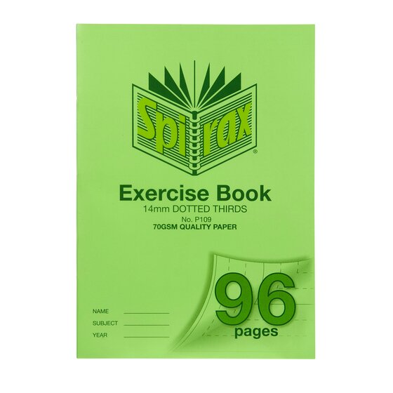 SPIRAX P109 Exercise Book – A4, 96 Pages, 14mm Dotted, Polypropylene Cover, Red Margin