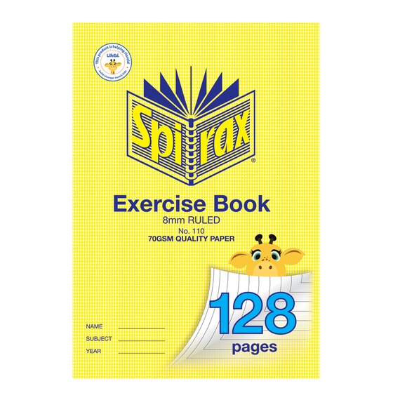 Spirax 110 Exercise Book – A4, 8mm Ruled, 128 Pages, Houndstooth Cover
