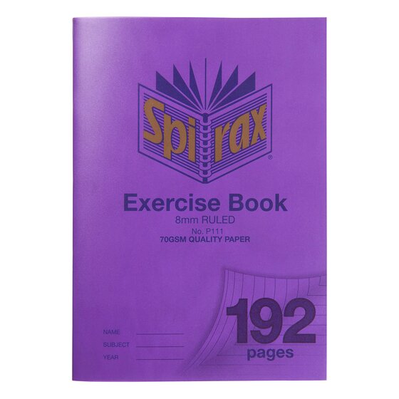 Spirax P111 Exercise Book A4 8mm Ruled 192 Pages